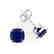 4 CTW Cushion Cut Sapphire Designer Solitaire Stud - 2