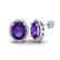 5 CTW Amethyst & Micro Pave VS/SI Diamond Earrings Halo - 2