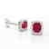 2.50 CTW Ruby & Micro Pave VS/SI Diamond Halo Earrings - 2
