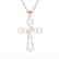 1 CTW Micro Pave VS/SI Diamond Cross Necklace 14K Rose - 2