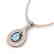 1.15 CTW Aquamarine & Micro Pave VS/SI Diamond Necklace