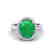 3 CTW Emerald & Micro Pave VS/SI Diamond Ring Halo 18K