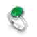3 CTW Emerald & Micro Pave VS/SI Diamond Ring Halo 18K - 2