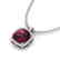 6 CTW Garnet & Micro Pave Halo VS/SI Diamond Necklace