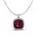 6 CTW Garnet & Micro Pave Halo VS/SI Diamond Necklace - 2