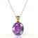 9 CTW Amethyst Designer Solitaire Necklace 18K Yellow - 2