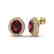 9 CTW Garnet & Micro Pave VS/SI Diamond Earrings 18K - 2