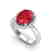 3 CTW Ruby And Micro Pave VS/SI Diamond Ring Halo 18K - 2