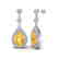 4.50 CTW Citrine & Micro VS/SI Diamond Earrings - 2