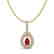 1.15 CTW Ruby & Micro Pave VS/SI Diamond Necklace - 2