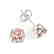 3 CTW Cushion Cut Morganite Solitaire Stud Earrings 18K - 2
