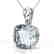 6 Cushion Cut Sky Blue Topaz Solitaire necklace 18K