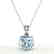 6 Cushion Cut Sky Blue Topaz Solitaire necklace 18K - 2