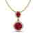 3.50 CTW Ruby & Micro Pave VS/SI Diamond Necklace Halo