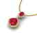 3.50 CTW Ruby & Micro Pave VS/SI Diamond Necklace Halo - 2