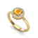 0.75 CTW Citrine & Micro Halo VS/SI Diamond Ring 18K - 2