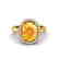 2.50 CTW Citrine And Micro Pave VS/SI Diamond Ring Halo
