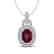 2.50 CTW Garnet And Micro Pave VS/SI Diamond Necklace
