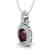 2.50 CTW Garnet And Micro Pave VS/SI Diamond Necklace - 2