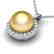 0.25 CTW Micro Pave Halo VS/SI Diamond & Golden Pearl