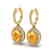 3.50 CTW Citrine & Micro Pave VS/SI Diamond Earrings