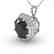 1 CTW Black Diamond Solitaire Necklace 14K White Gold