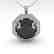 1 CTW Black Diamond Solitaire Necklace 14K White Gold - 2