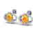 3.50 CTW Citrine & Micro Pave VS/SI Diamond Earrings