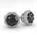 1.0 CTW Black Diamond Stud Solitaire Earrings 14K White