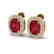 6.30 CTW Ruby & Micro Pave VS/SI Diamond Halo Earrings