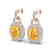 5 CTW Citrine And Micro VS/SI Diamond Pave Earrings