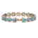 16.59 CTW Swiss Topaz & Diamond Halo Bracelet 10K Rose - 2
