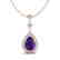 2.25 CTW Amethyst & Micro Pave VS/SI Diamond Necklace - 2