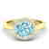2 CTW Sky Blue Topaz & Halo VS/SI Diamond Micro Ring