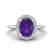 1.75 CTW Amethyst & Micro VS/SI Diamond Ring Halo 18K
