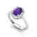 1.75 CTW Amethyst & Micro VS/SI Diamond Ring Halo 18K - 2