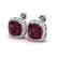 12 CTW Garnet & Micro Pave Halo VS/SI Diamond Earrings
