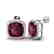 12 CTW Garnet & Micro Pave Halo VS/SI Diamond Earrings - 2