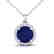 2 CTW Sapphire & Halo VS/SI Diamond Micro Pave Necklace - 2