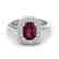 2.50 CTW Garnet With Micro VS/SI Diamond Ring Halo 14K
