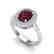 2.50 CTW Garnet With Micro VS/SI Diamond Ring Halo 14K - 2