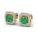 2.16 CTW Emerald & Micro VS/SI Diamond Earrings Halo