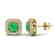 2.16 CTW Emerald & Micro VS/SI Diamond Earrings Halo - 2