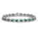 11.58 CTW Emerald & Diamond Halo Bracelet 10K White