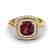 2.27 CTW Garnet & Micro VS/SI Diamond Pave Halo Ring