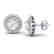 2 CTW Micro Pave VS/SI Diamond Stud Earrings Halo 18K - 2