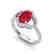 2 CTW Ruby & Micro Pave VS/SI Diamond Ring 10K White - 2