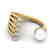 0.65 CTW VS/SI Diamond & Golden Pearl Designer Ring 14K - 2
