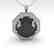 1.50 CTW Black Diamond Solitaire Necklace 14K White - 2