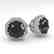 2.0 CTW Black Diamond Stud Solitaire Earrings 14K White